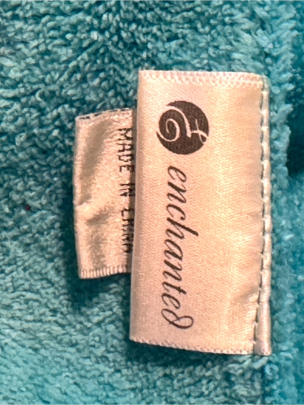 Turquoise terry-cloth Robe/swim coverup with Butterfly Embroidery - Picture 3 of 8